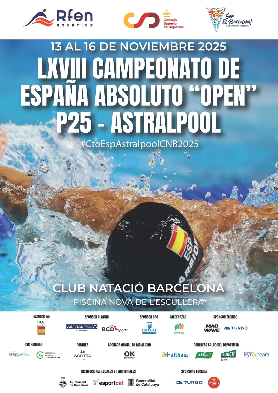 💙 Campeonato de España de Invierno – Piscina Corta (Barcelona, 13–16 de noviembre)